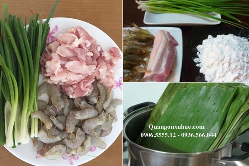 Nguyên liệu sạch sẽ và tươi ngon bánh bột lọc huế